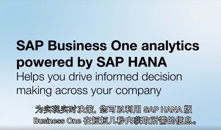 SAP Business One HANA讓您的決策更簡單、準(zhǔn)確